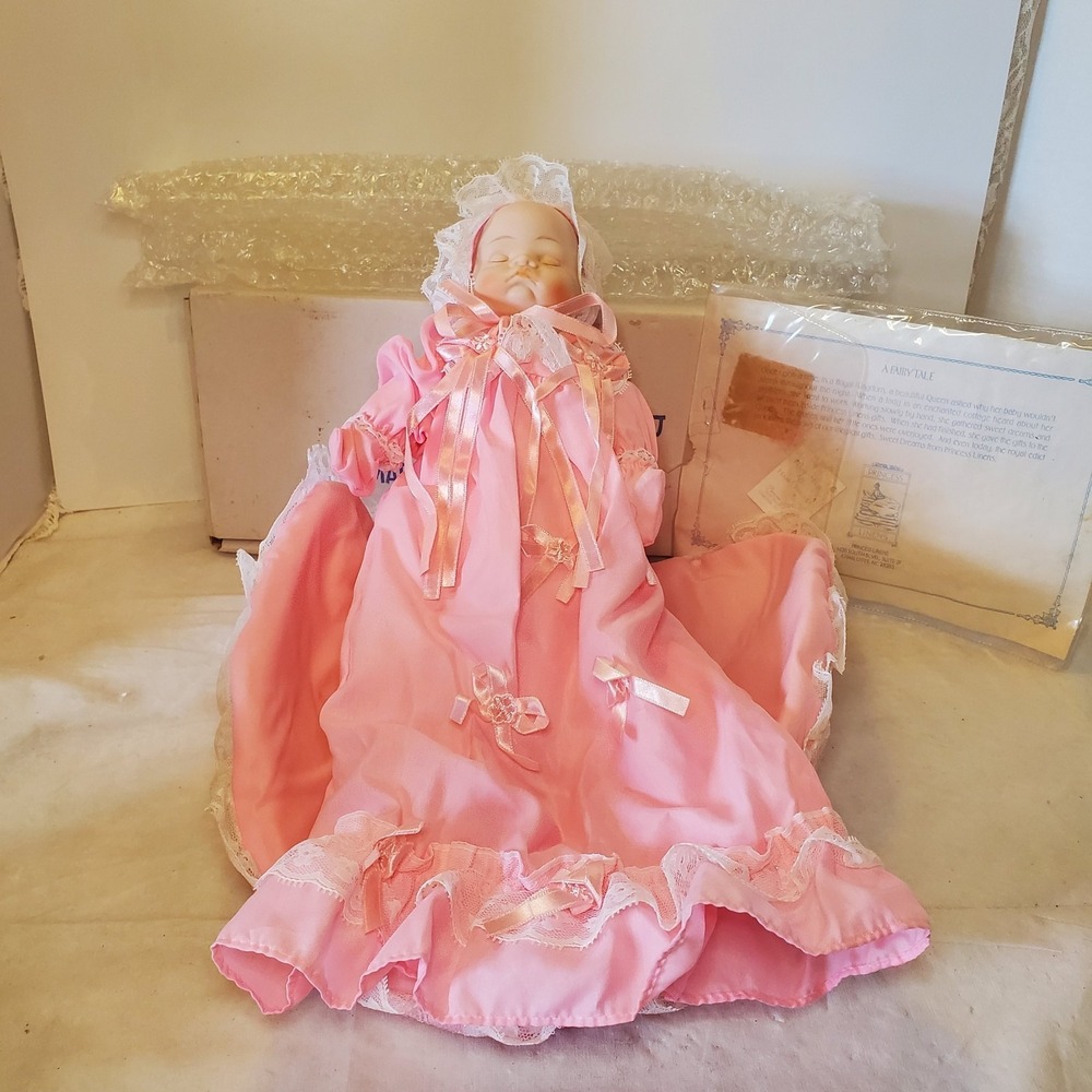 Vintage Baby Jenna Porcelain Doll With Original Box In Original Bubble Wrap